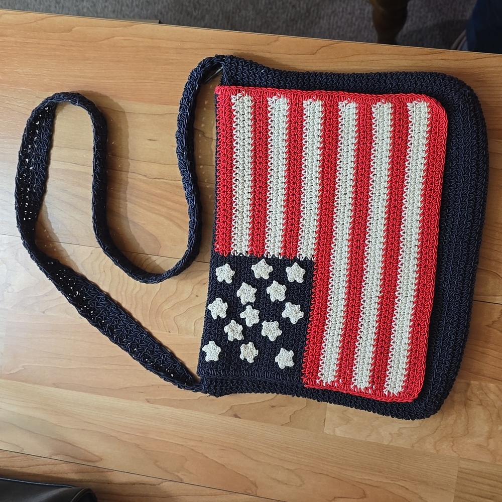 American Flag Crocheted Purse